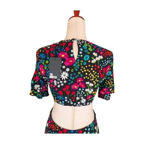 NWT The Kooples Floral Cutout Maxi Dress In Joyful Flower Size 1/US4 - Picture 7 of 14
